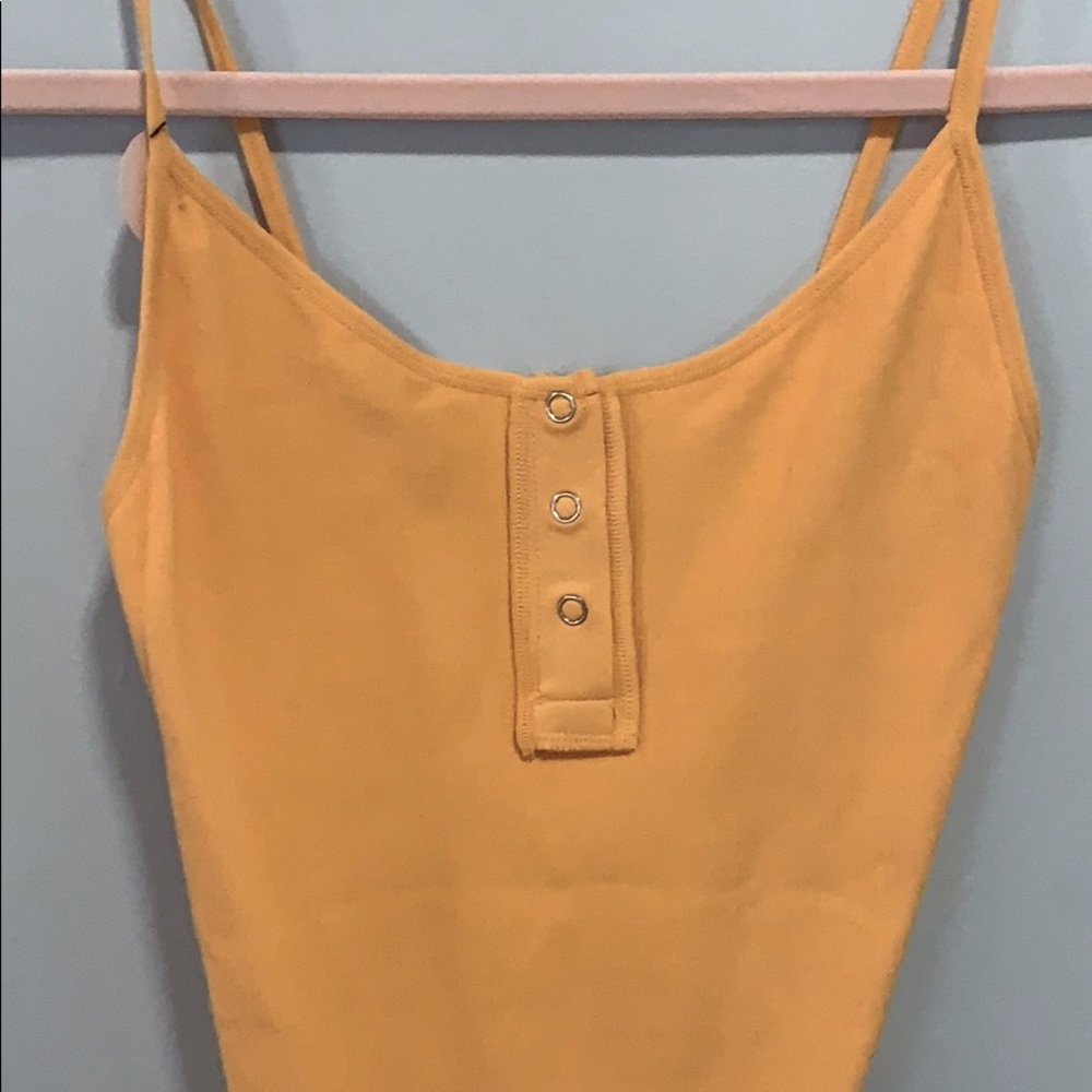 Yellow Seamless Button Up Bodysuit